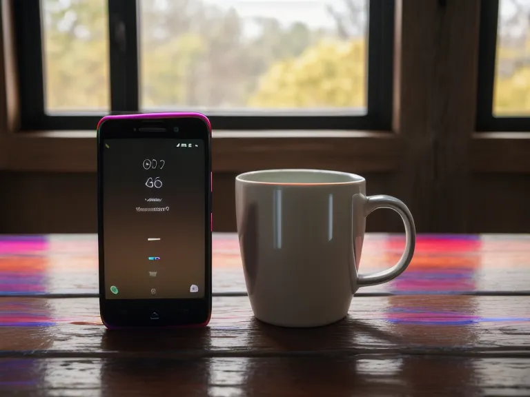 A smartphone showing a language app next to a cold cup of coffee.