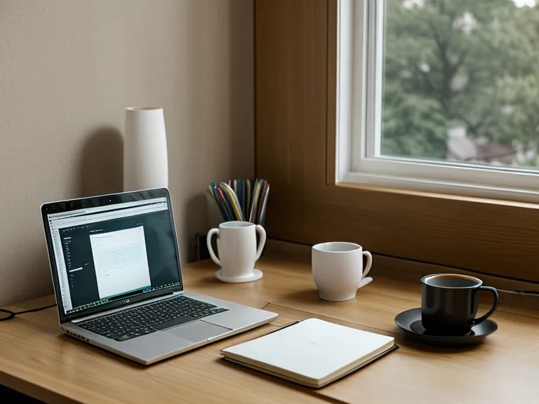 A notebook with language learning notes next to a laptop in a dimly lit room.