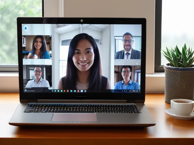A laptop screen showing a live group language class with several participants.