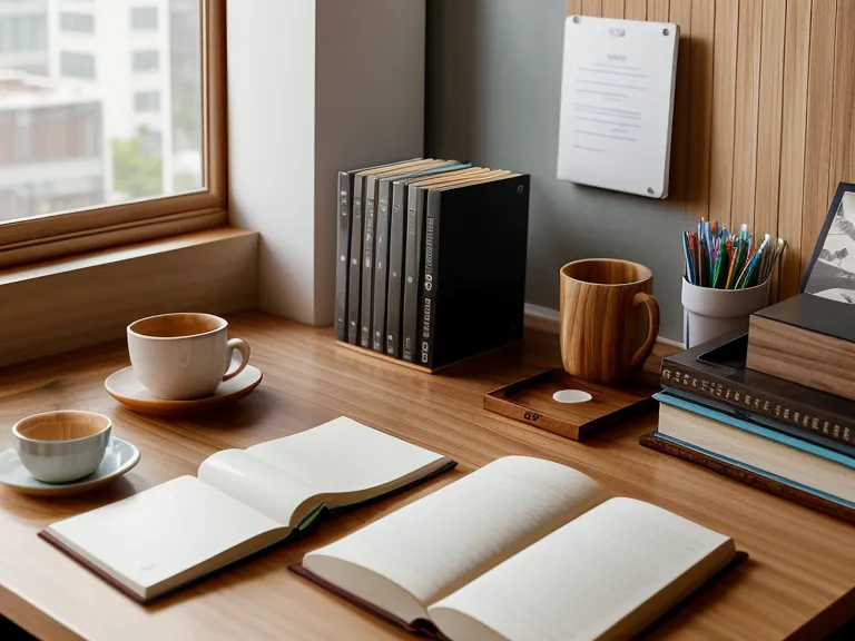 Handwritten Italian notes in a notebook next to a cup of coffee on a desk.