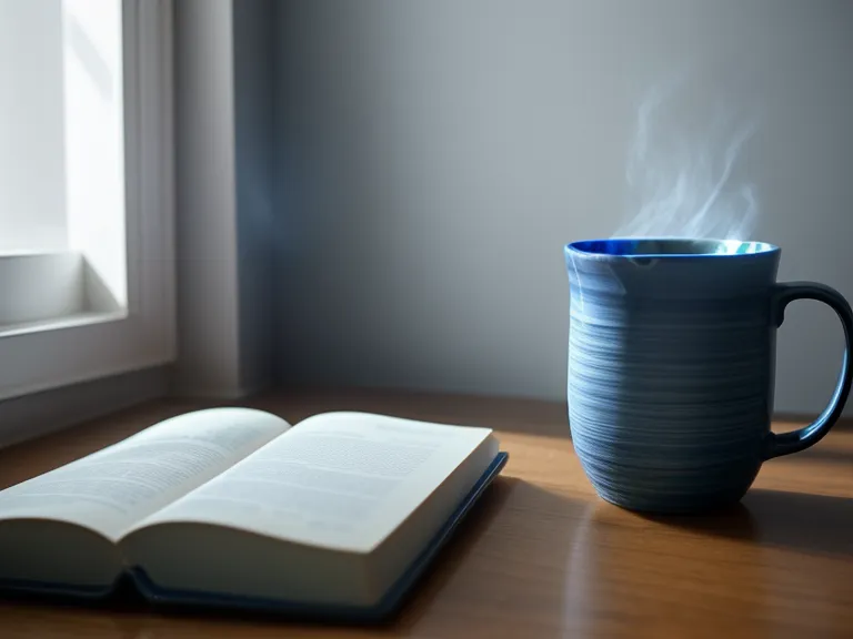 Close-up of a smartphone showing a language learning streak next to a coffee mug.